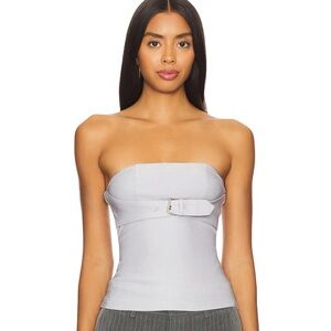 Superdown Capri Strapless Top in Grey